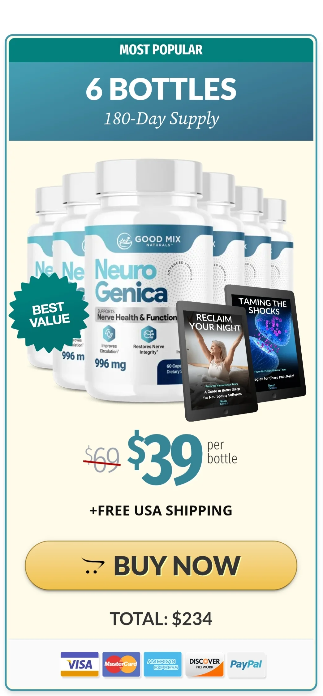 NeuroGenica™ 6 bottles pricing